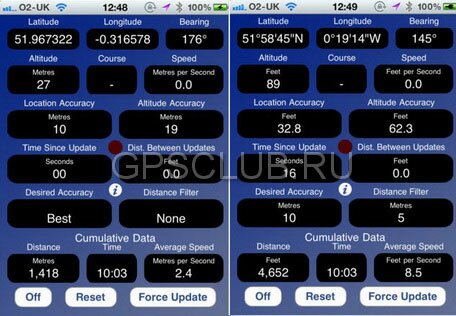 Приложение GPS Device Data для iPhone и iPad