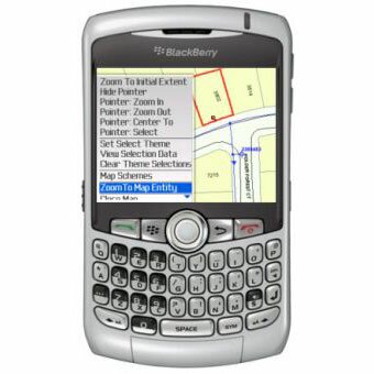 GIS/GPS приложения на экране новых моделей Blackberry.