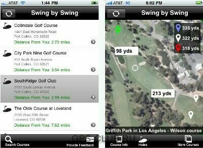 Golf GPS Range Finder  iPhone  BlackBerry   Swing by Swing