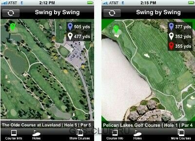 Golf GPS Range Finder  iPhone  BlackBerry   Swing by Swing