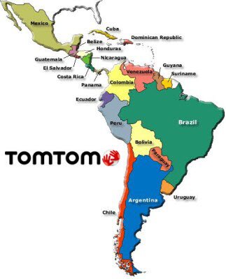 TomTom расширяет покрытие Латинской Америки для своих партнёров